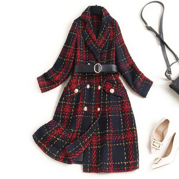 wools winter runway fashion retro chess tweed woolen jackets turn down collar elegant fleece combines coat, Black
wools winter runway fashion retro chess tweed woolen jackets turn down collar elegant fleece combines coat, Black