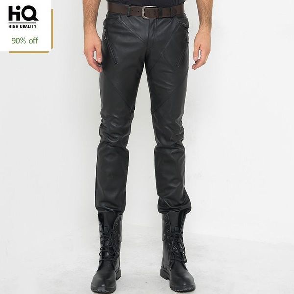 men's pants real leather full length men streetwear high street casual motor slim skinny trousers classic punk style fashion calca man, Black
men's pants real leather full length men streetwear high street casual motor slim skinny trousers classic punk style fashion calca man, Black