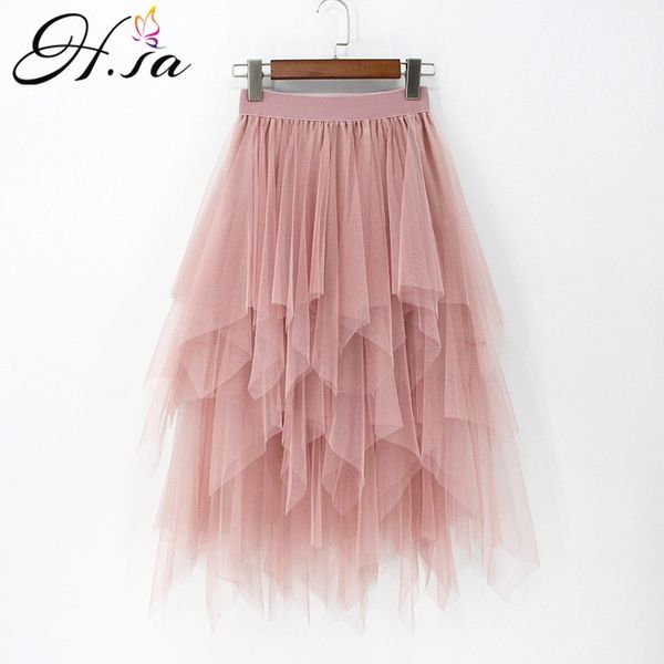 h.sa women skirts high waist irregular gauze patchwork white pink chic long cake a-line skirt for girls harajuku jupes 210417, Black
h.sa women skirts high waist irregular gauze patchwork white pink chic long cake a-line skirt for girls harajuku jupes 210417, Black