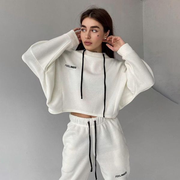 women's two piece pants 2021 european and american wind fashion urban long sleeve leisure hoodie suit autumn winter pure color sports w, White
women's two piece pants 2021 european and american wind fashion urban long sleeve leisure hoodie suit autumn winter pure color sports w, White