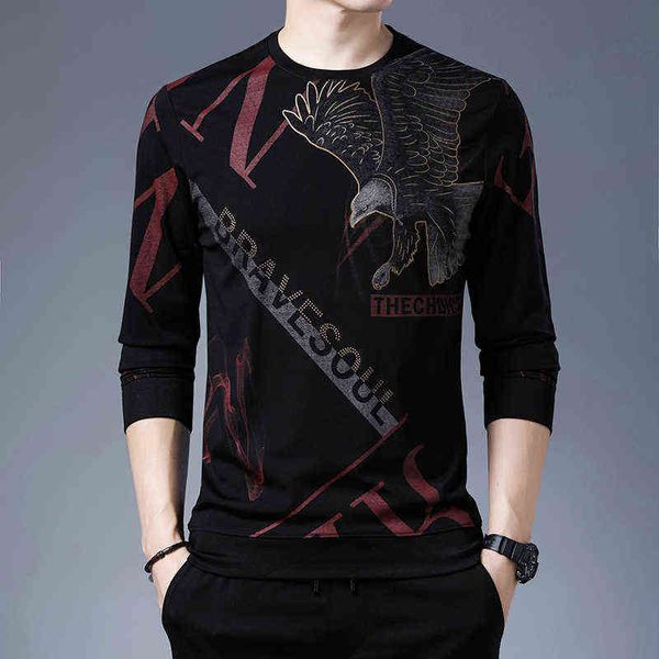 men's t-shirts 2022 spring and autumn long sleeve t-shirt round neck men's sweater korean casual loose print top, White;black
men's t-shirts 2022 spring and autumn long sleeve t-shirt round neck men's sweater korean casual loose print top, White;black