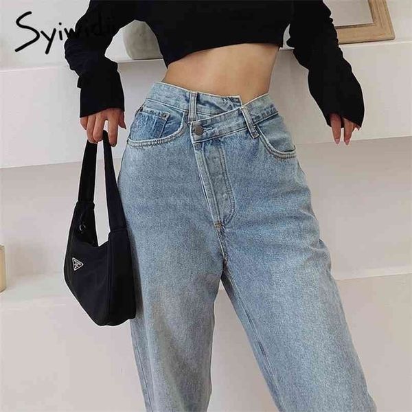 syiwidii irregular high waisted mom jeans for women straight street full length denim pants clothes fashion spliced 210809, Blue
syiwidii irregular high waisted mom jeans for women straight street full length denim pants clothes fashion spliced 210809, Blue