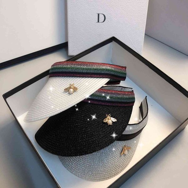 designer color striped hairband hat women's summer bright silk shining versatile sunshade student's anti cap, Black;white
designer color striped hairband hat women's summer bright silk shining versatile sunshade student's anti cap, Black;white