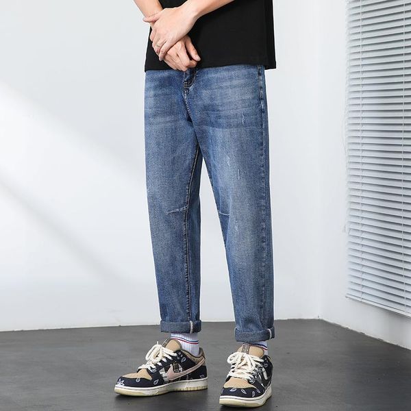 spring summer high-quality cotton stretch loose straight casual harem pants youth men's fashion high street cropped jeans, Blue
spring summer high-quality cotton stretch loose straight casual harem pants youth men's fashion high street cropped jeans, Blue