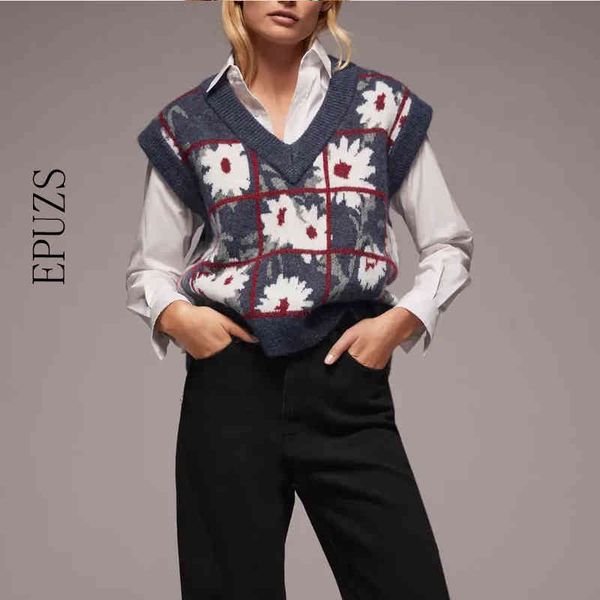 vintage v-neck print oversize knitted sweater fashion slim sleeveless office lady pullover casual loose chic new 210430, White;black
vintage v-neck print oversize knitted sweater fashion slim sleeveless office lady pullover casual loose chic new 210430, White;black