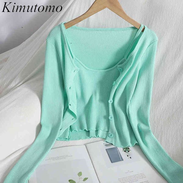 kimutomo spring suit women korean fashion v-neck breasted cardigan + slim solid knitted sling two piece suit elegant casual 210521, White
kimutomo spring suit women korean fashion v-neck breasted cardigan + slim solid knitted sling two piece suit elegant casual 210521, White