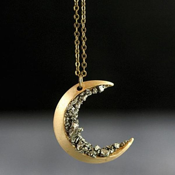 broken crystal golden crescent necklace vintage charm long woman statement chain jewelry pendant necklaces, Silver
broken crystal golden crescent necklace vintage charm long woman statement chain jewelry pendant necklaces, Silver