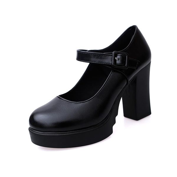 dress shoes square high heels women platform pumps spring summer shallow mouth buckle strap round toe for, Black
dress shoes square high heels women platform pumps spring summer shallow mouth buckle strap round toe for, Black