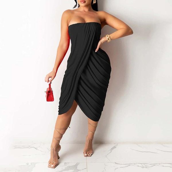 casual dresses fashion women's midi dress one-word wrapped chest wave pleated backless ladies summer club mid-length #t2g, Black;gray
casual dresses fashion women's midi dress one-word wrapped chest wave pleated backless ladies summer club mid-length #t2g, Black;gray