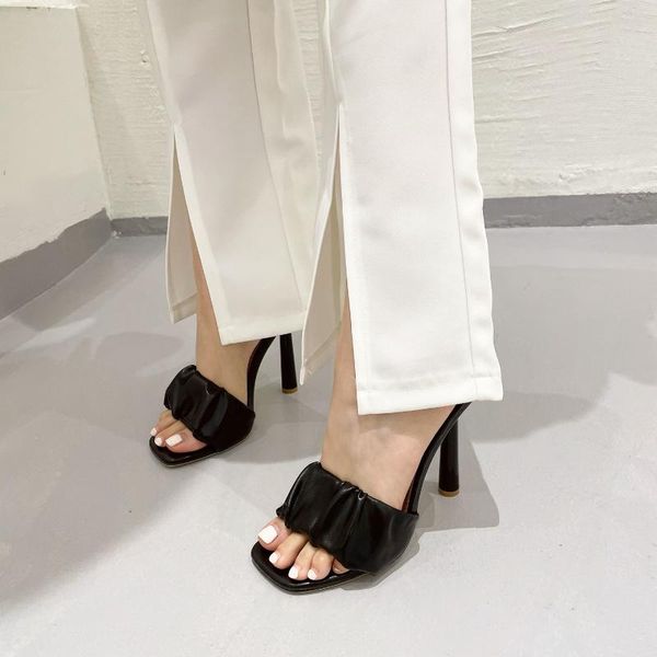 sandals summer fashion design weave women high heels ladies lace up thin sandalias 35-42, Black