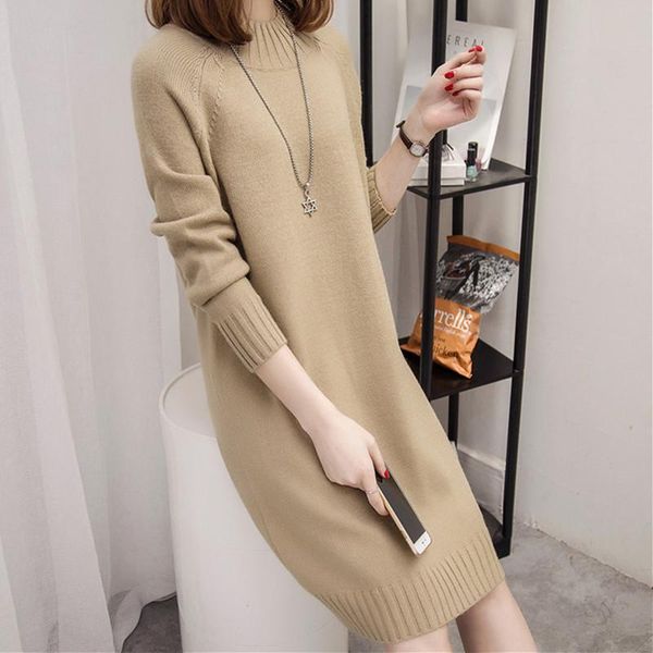 women's sweaters turtleneck sweater dress 2021 fashion autumn winter loose long-sleeved knitted pullover solid color korean female jump, White;black
women's sweaters turtleneck sweater dress 2021 fashion autumn winter loose long-sleeved knitted pullover solid color korean female jump, White;black