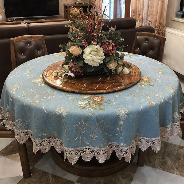table cloth luxury arc rotate round tablecloth double-layer blue thickened machine washable turntable household
table cloth luxury arc rotate round tablecloth double-layer blue thickened machine washable turntable household
