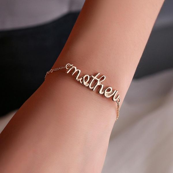 link, chain hip hop retro letter pendant bracelet for women's fashion mother daughter luxury charm wholesale jewelry, Black
link, chain hip hop retro letter pendant bracelet for women's fashion mother daughter luxury charm wholesale jewelry, Black
