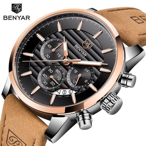 wristwatches benyar fashion stainless steel chronograph sports mens watches quartz business watch clock relogio masculino, Slivery;brown
wristwatches benyar fashion stainless steel chronograph sports mens watches quartz business watch clock relogio masculino, Slivery;brown