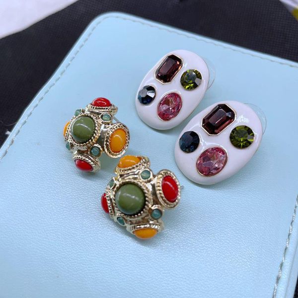 stud earrings colorful retro fashion inlaid resin hoop for jewelry women, Golden;silver
stud earrings colorful retro fashion inlaid resin hoop for jewelry women, Golden;silver