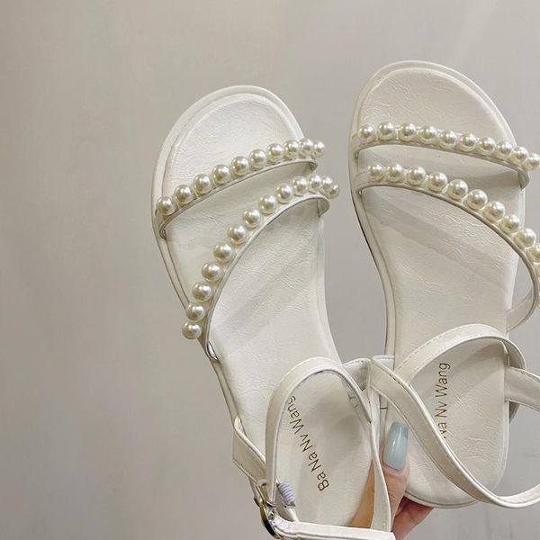 sandals low woman leather low-heeled pearl rubber slides string bead pu fabric hoof heels p, Black
sandals low woman leather low-heeled pearl rubber slides string bead pu fabric hoof heels p, Black