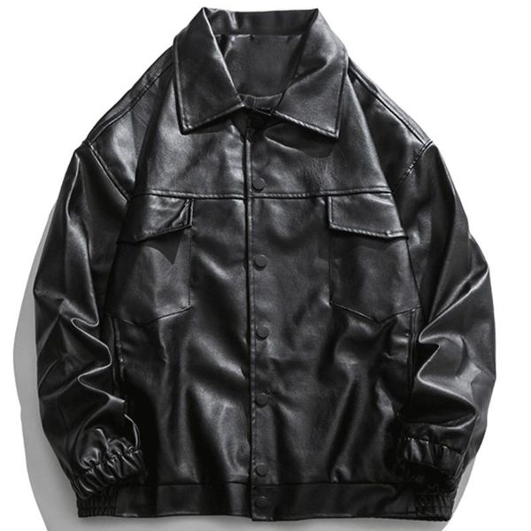 men's jackets autumn solid color bomber jacket men high street punk faux leather baseball coat black outwear streetwear hip hop, Black;brown
men's jackets autumn solid color bomber jacket men high street punk faux leather baseball coat black outwear streetwear hip hop, Black;brown