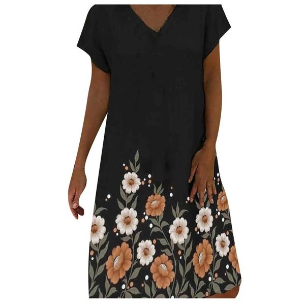 casual dresses summer dress woman 2021 vintage floral print loose midi women short sleeve v neck beach robe femme sundress, Black;gray
casual dresses summer dress woman 2021 vintage floral print loose midi women short sleeve v neck beach robe femme sundress, Black;gray