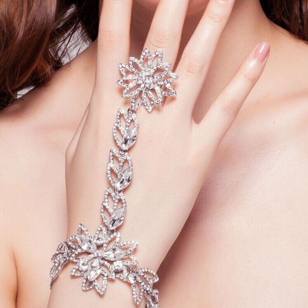 charm bracelets luxury rhinestone flower bridal & bangles slave chain link finger wedding crystal wrap hand jewelry, Golden;silver
charm bracelets luxury rhinestone flower bridal & bangles slave chain link finger wedding crystal wrap hand jewelry, Golden;silver
