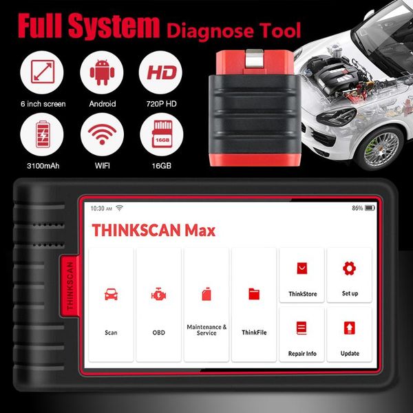 code readers & scan tools thinkcar thinkscan max car diagnostic tool scanner obd scanning obd2 obdii full system ecu coding for all ca
code readers & scan tools thinkcar thinkscan max car diagnostic tool scanner obd scanning obd2 obdii full system ecu coding for all ca