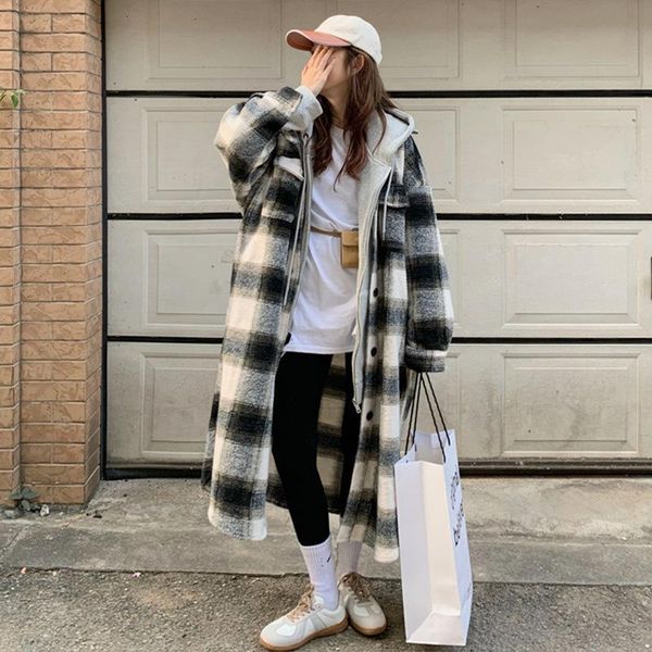 women's trench coats 2021 coat spring autumn casual vintage overcoat short women plaid woolen streetwear loose overcoats sweet ropa, Tan;black
women's trench coats 2021 coat spring autumn casual vintage overcoat short women plaid woolen streetwear loose overcoats sweet ropa, Tan;black
