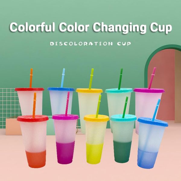 mugs 473ml/700ml reusable color changing cold cups plastic tumbler with lid and straw cup drinkware kitchen cocina
mugs 473ml/700ml reusable color changing cold cups plastic tumbler with lid and straw cup drinkware kitchen cocina