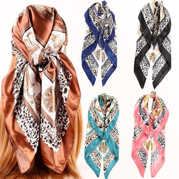scarves 90cm printed satin large square scarf leopard chain wholesale women's fashion headscarf, Blue;gray
scarves 90cm printed satin large square scarf leopard chain wholesale women's fashion headscarf, Blue;gray
