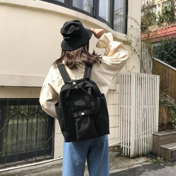 women canvas school backpack female bag ladies shoulder girls schoolbag lapmochila bags