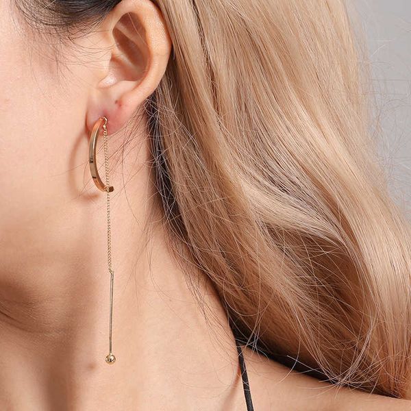 style new temperament arc earrings simple tassel ear line fashion irregular geometric shape semicircle earrings female, Silver
style new temperament arc earrings simple tassel ear line fashion irregular geometric shape semicircle earrings female, Silver