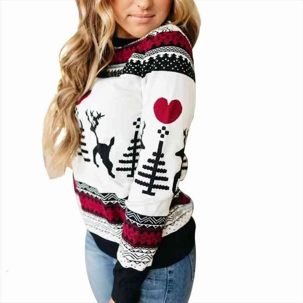 women christmas sweater reindeer snowflake pattern long sleeve round neck sweater knitted pullover wild fashion, White;black
women christmas sweater reindeer snowflake pattern long sleeve round neck sweater knitted pullover wild fashion, White;black
