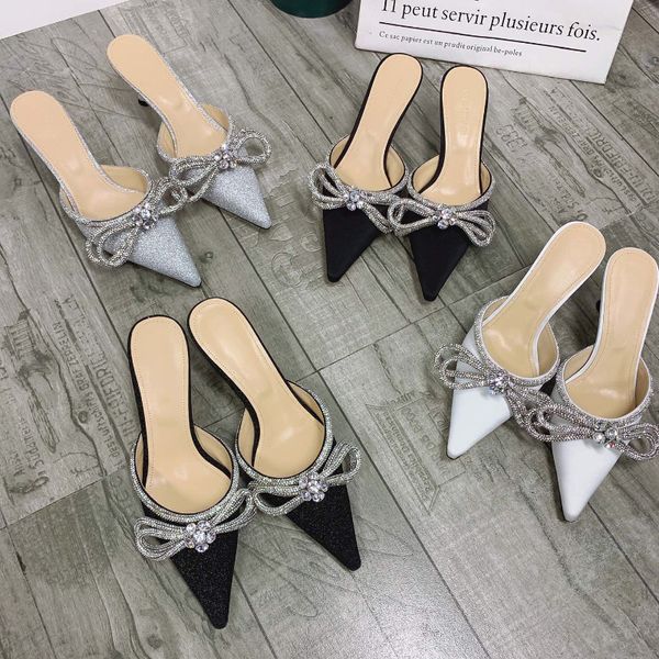 glittered slippers crystals embellished double bow mules evening shoes rhinestone luxe stiletto heels women heeled luxury designers dress, Black
glittered slippers crystals embellished double bow mules evening shoes rhinestone luxe stiletto heels women heeled luxury designers dress, Black