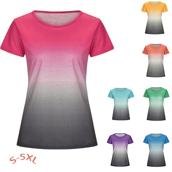 women's t-shirt summer women short sleeve rainbow gradient tshirt female aesthetic t shirt girl blue green pink plus size tunic 5xl, White
women's t-shirt summer women short sleeve rainbow gradient tshirt female aesthetic t shirt girl blue green pink plus size tunic 5xl, White