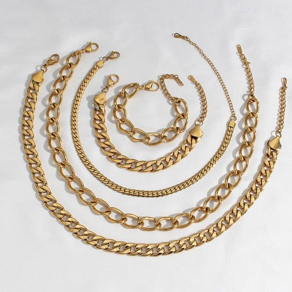 chains high polished tarnish exaggerated 18k gold plated stainless steel chunky chain necklace hollow twisted cuban choker, Silver
chains high polished tarnish exaggerated 18k gold plated stainless steel chunky chain necklace hollow twisted cuban choker, Silver