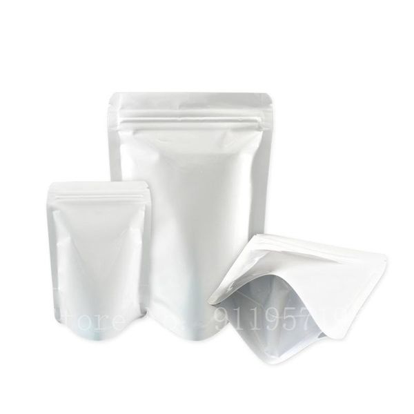 storage bags 100 pcs white stand up bag food pure aluminum foil reclosable standing pouch for tea candy
storage bags 100 pcs white stand up bag food pure aluminum foil reclosable standing pouch for tea candy