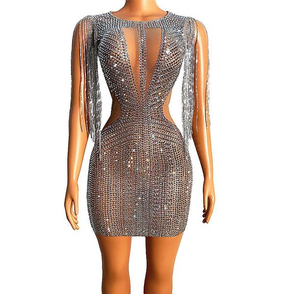 stage wear sparkly silver rhinestone fringe transparent short dress birthday celebrate chain shoulder outfit women dancer evening, Black;red
stage wear sparkly silver rhinestone fringe transparent short dress birthday celebrate chain shoulder outfit women dancer evening, Black;red