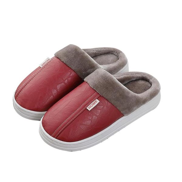 women slippers indoor leather winter waterproof warm home fur lady men's couples shoes large size non-slip, Black
women slippers indoor leather winter waterproof warm home fur lady men's couples shoes large size non-slip, Black