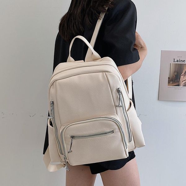 backpack female 2021 ins wind wild student pure color pu soft leather school bag korean travel
backpack female 2021 ins wind wild student pure color pu soft leather school bag korean travel