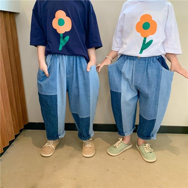 boys and girls summer thin patchwork denim pants 2-7 years children fashion loose jeans, Blue
boys and girls summer thin patchwork denim pants 2-7 years children fashion loose jeans, Blue