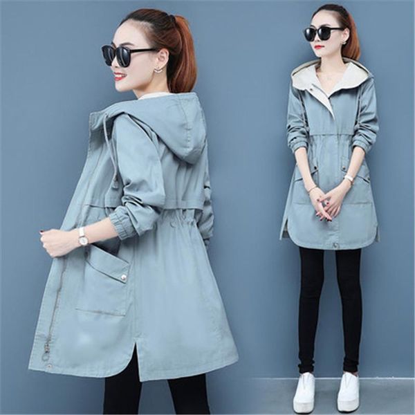 women's trench coats 2021 spring autumn korean slim windbreaker casual hooded outerwear long sleeve female woman g472, Tan;black
women's trench coats 2021 spring autumn korean slim windbreaker casual hooded outerwear long sleeve female woman g472, Tan;black