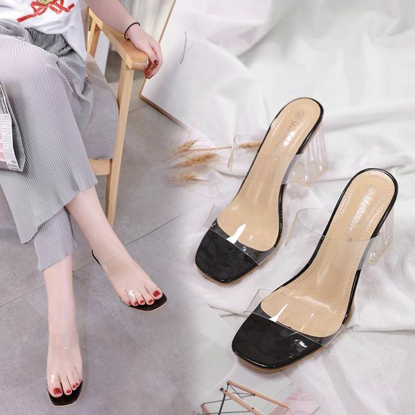 glitter slides slippers soft rubber flip flops high-heeled shoes lady low slipers women fashion square heel jelly comfort, Black
glitter slides slippers soft rubber flip flops high-heeled shoes lady low slipers women fashion square heel jelly comfort, Black