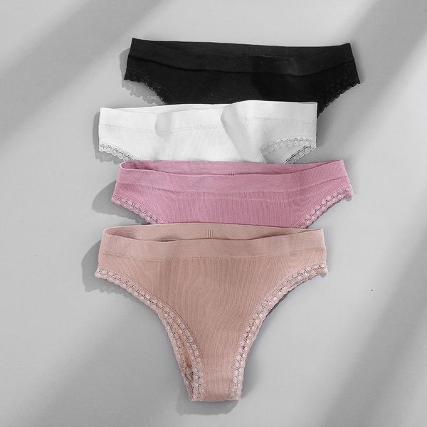 women's panties comfortable solid color thong ladies underwear threaded cotton briefs lace seamless brazilian pants woman clothes, Black;pink
women's panties comfortable solid color thong ladies underwear threaded cotton briefs lace seamless brazilian pants woman clothes, Black;pink