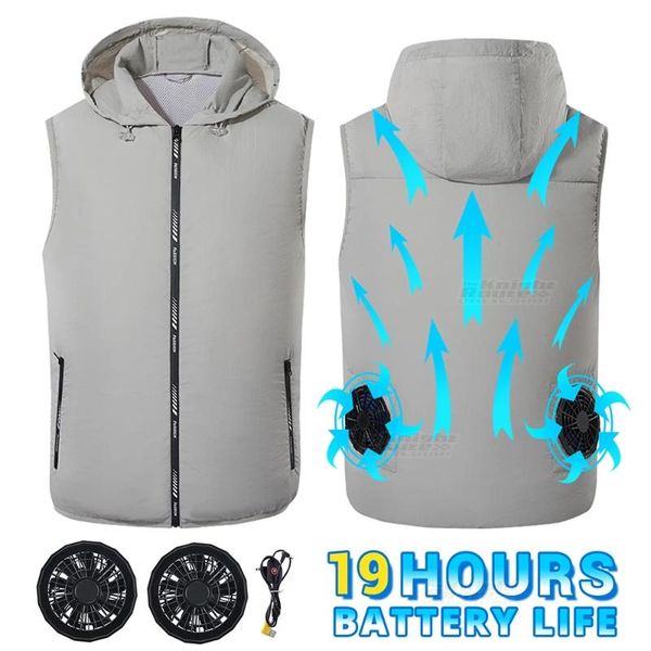 men's vests men summer air conditioning clothing fan cooling vest usb charging waistcoat welding outdoor ves, Black;white
men's vests men summer air conditioning clothing fan cooling vest usb charging waistcoat welding outdoor ves, Black;white