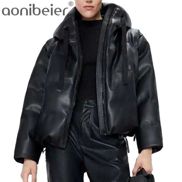 hooded winter coat for women pu leather coats faux parkas casual zipper cotton jackets female ladies 210604, Black
hooded winter coat for women pu leather coats faux parkas casual zipper cotton jackets female ladies 210604, Black
