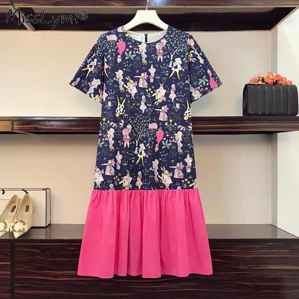 casual dresses 4xl plus size women cartoon print kawaii dress summer 2021 o-neck short sleeve patchwork loose pink ruffle midi dreses, Black;gray
casual dresses 4xl plus size women cartoon print kawaii dress summer 2021 o-neck short sleeve patchwork loose pink ruffle midi dreses, Black;gray