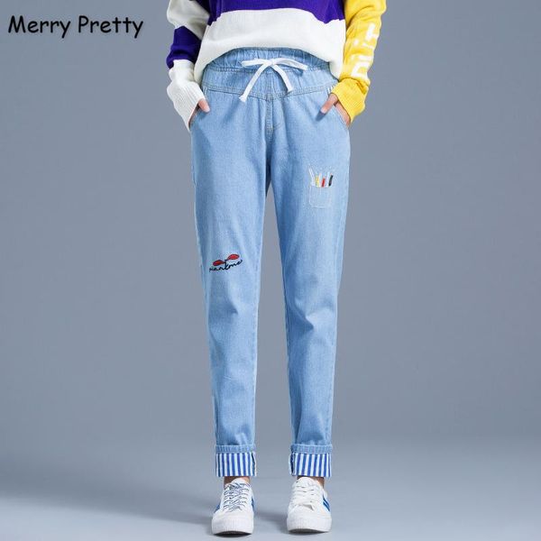 merry pretty women blue jeans pants cartoon embroidery pockets denim elastic waist straight striped patchwork jean women's
merry pretty women blue jeans pants cartoon embroidery pockets denim elastic waist straight striped patchwork jean women's