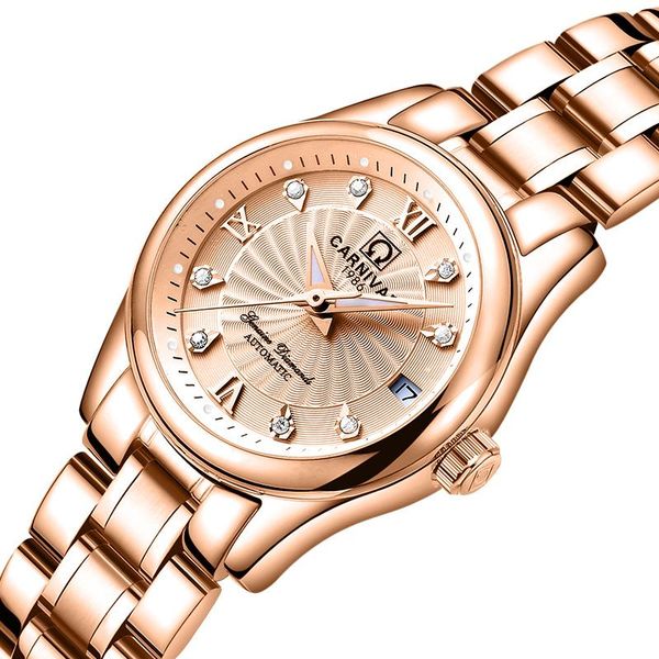 wristwatches carnival women watches ladies automatic mechanical watch sapphire waterproof relogio feminino c-8830, Slivery;brown
wristwatches carnival women watches ladies automatic mechanical watch sapphire waterproof relogio feminino c-8830, Slivery;brown