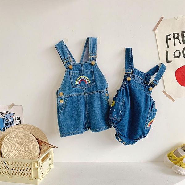 jumpsuits children baby denim overalls girls clothes for toddler boys jumpsuit playsuit clothing bodysuit rainbow embroidery jeans summer, Blue
jumpsuits children baby denim overalls girls clothes for toddler boys jumpsuit playsuit clothing bodysuit rainbow embroidery jeans summer, Blue