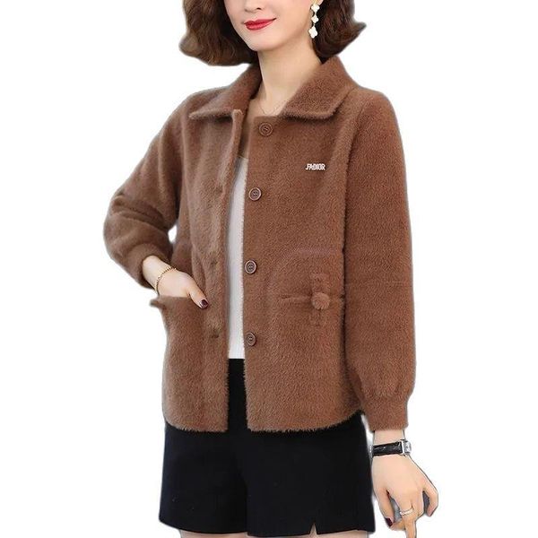 women's wool & blends imitate mink velvet women coats short spring autumn mother outerwear thicken hairy outside sweater cardigan ladie, Black
women's wool & blends imitate mink velvet women coats short spring autumn mother outerwear thicken hairy outside sweater cardigan ladie, Black
