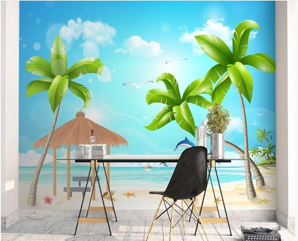 wallpapers custom mural on the wall paper 3 d cartoon modern seaside coconut tree dolphin home decor po wallpaper in living room
wallpapers custom mural on the wall paper 3 d cartoon modern seaside coconut tree dolphin home decor po wallpaper in living room