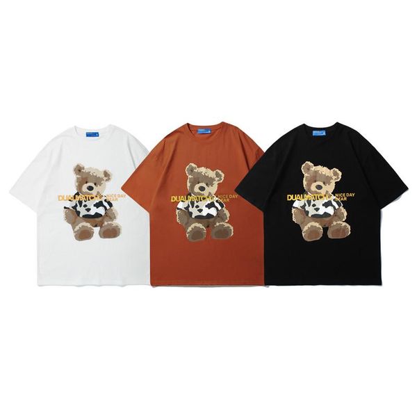 men's t-shirts original fashion summer bear print girl's oversize boyfriend t-shirt men short sleeve tees campus high streetwear, White;black
men's t-shirts original fashion summer bear print girl's oversize boyfriend t-shirt men short sleeve tees campus high streetwear, White;black